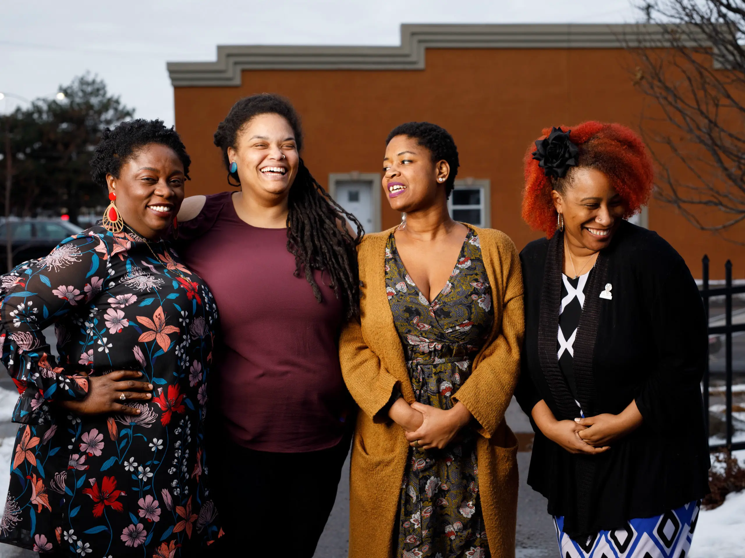 photo of Andrea Pierre, Junauda Petrus, Aisha Mgeni, and Erin Sharkey