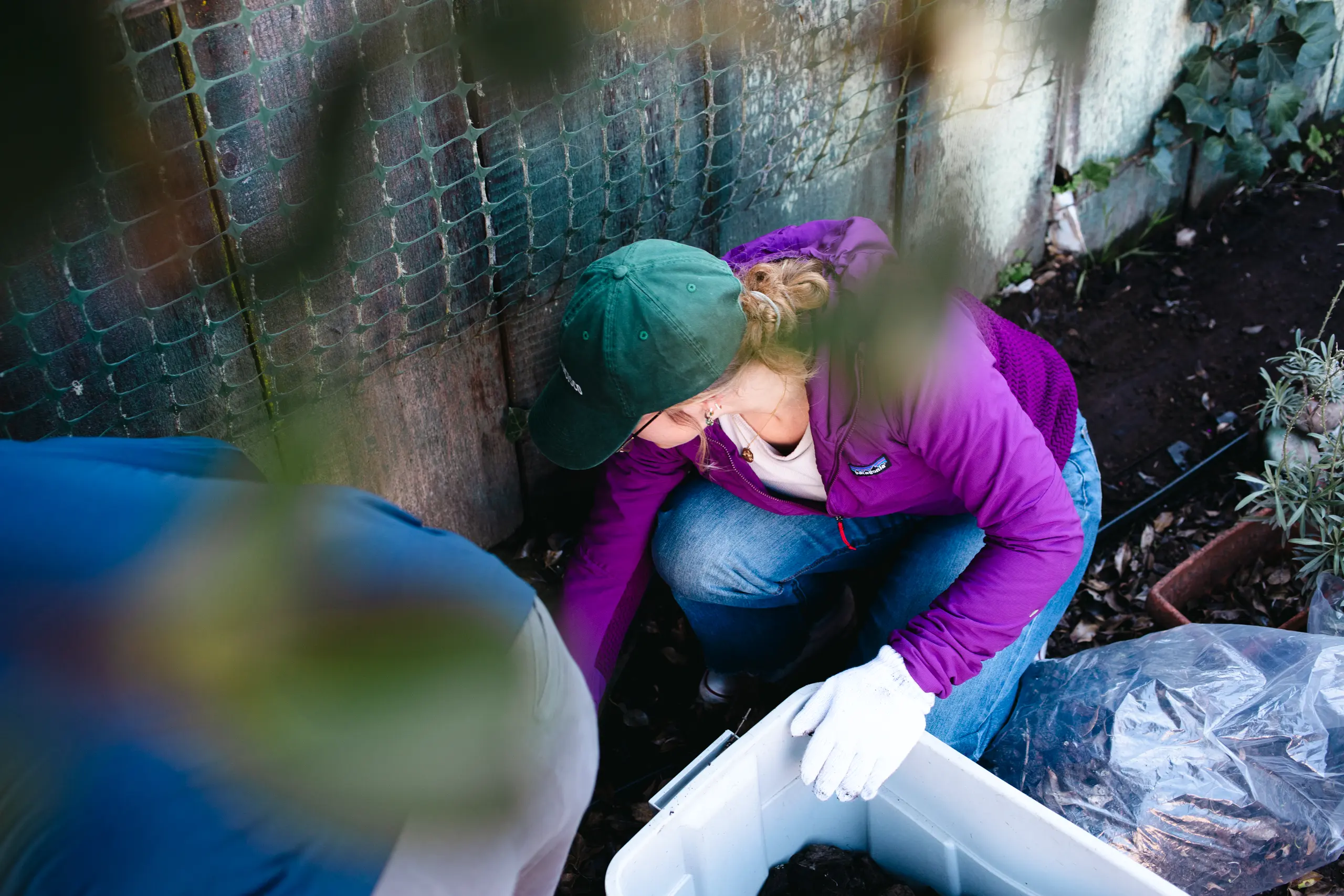 Photo of volunteers working in a garden