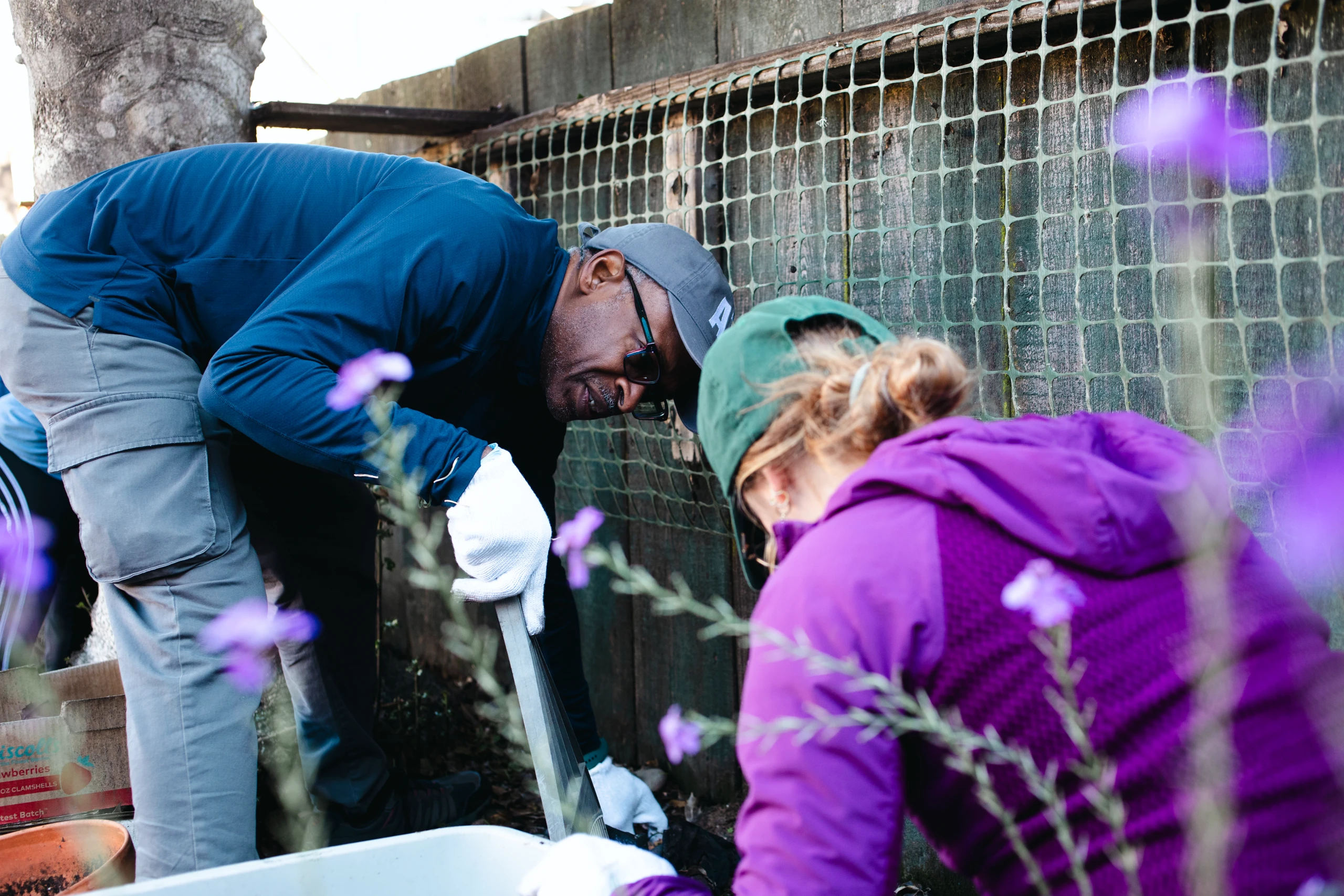 Photo of volunteers working in a garden